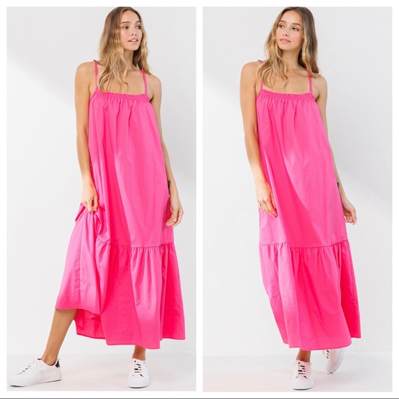 This years Favorite Color! Sleeveless Ruffle Front Tier Maxi Dress - Picture 2 of 4
